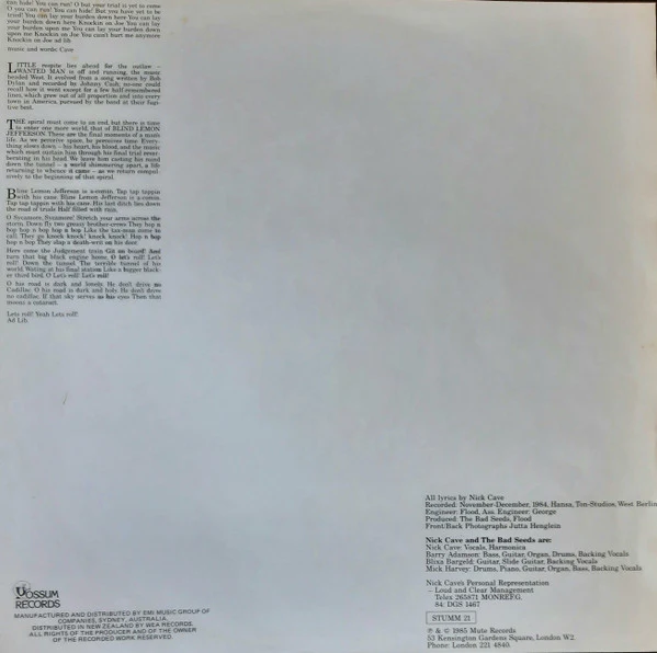 Nick Cave & The Bad Seeds – The Firstborn Is Dead (VG+/VG) – LP, AU 1985 - Image 5