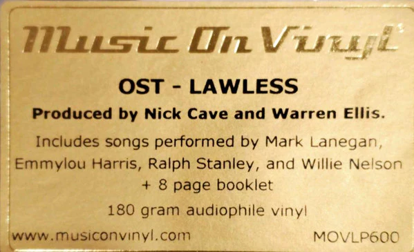 Nick Cave & Warren Ellis – Present: Lawless - Original Motion Picture Soundtrack (E/VG+) – LP, EU 2012 - Image 2