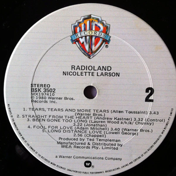 Nicolette Larson – Radioland (VG+/VG+) – LP, AU 1981 - Image 6