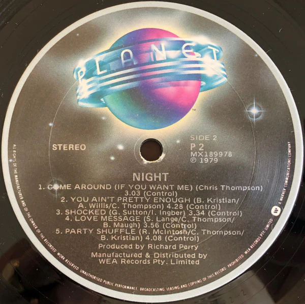 Night – Night (VG/VG) – LP, AU 1979 - Image 4