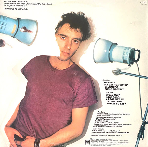 Nils Lofgren – Nils (VG+/VG+) – LP, AU 1979 - Image 3