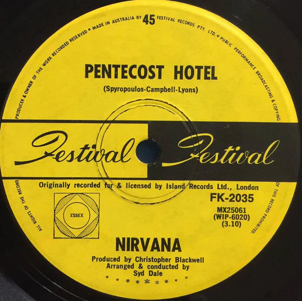 Nirvana – Pentecost Hotel (VG/Generic) – 7", AU 1967