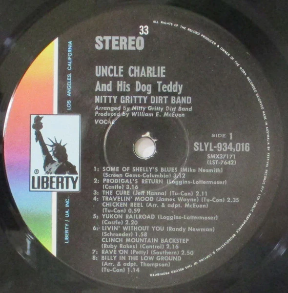 Nitty Gritty Dirt Band – Uncle Charlie & His Dog Teddy (VG+/VG+) – LP, AU 1970 - Image 5