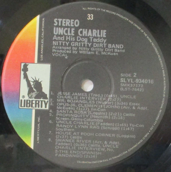 Nitty Gritty Dirt Band – Uncle Charlie & His Dog Teddy (VG+/VG+) – LP, AU 1970 - Image 6
