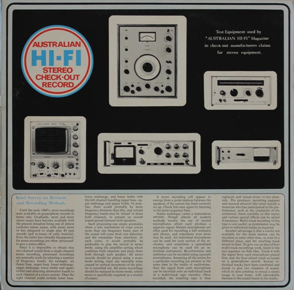 No Artist – Australian Hi-Fi Stereo Check-out Record (VG+/VG+) – LP, AU 1974 - Image 4