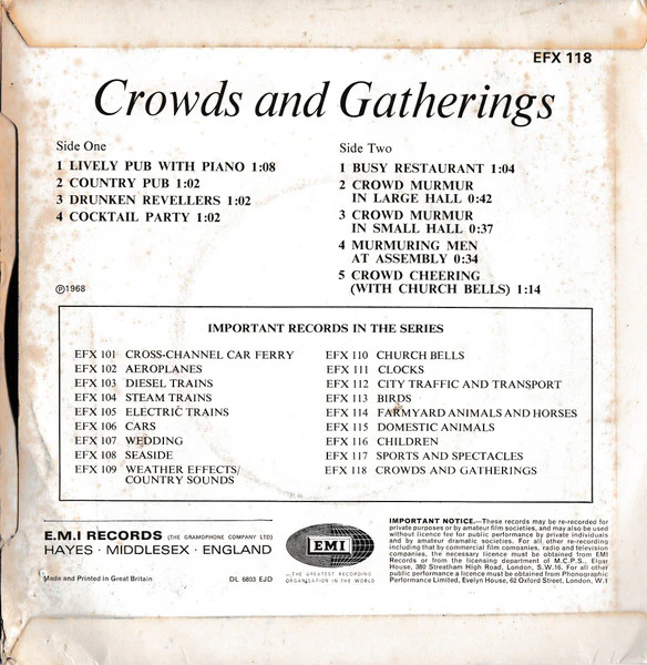 No Artist – Crowds And Gatherings (E/E) – 7", UK 1968 - Image 2