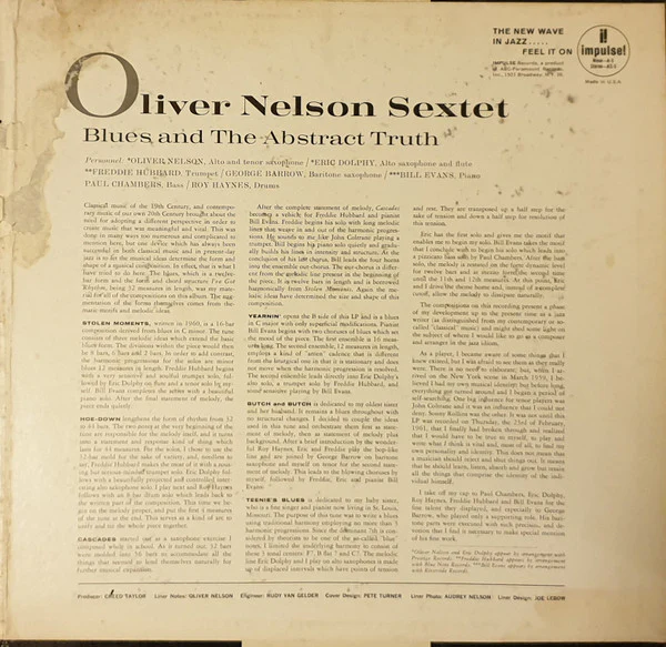 Oliver Nelson – The Blues And The Abstract Truth (VG+/VG+) – LP, US 1961 - Image 3