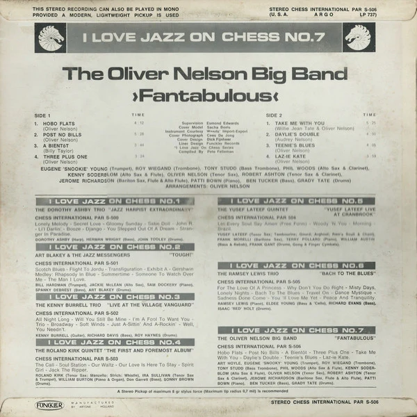 Oliver Nelson's Big Band – Fantabulous (VG/VG+) – LP, NL - Image 2