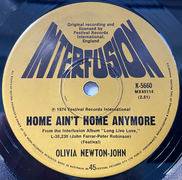 Olivia Newton-John – I Love You, I Honestly Love You (E/Generic) – 7", AU 1974 - Image 2