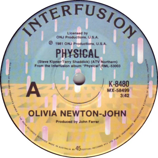 Olivia Newton-John – Physical (VG+/Generic) – 7", AU 1981
