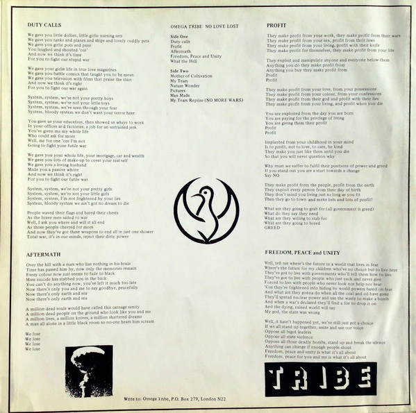 Omega Tribe – No Love Lost (VG/VG) – LP, UK 1983 - Image 5