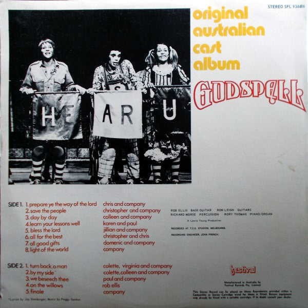 Original Australian Cast "Godspell" – Godspell (VG+/VG) – LP, AU 1972 - Image 4