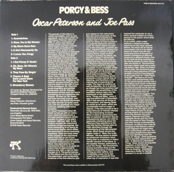 Oscar Peterson, Joe Pass – Porgy & Bess (VG+/VG+) – LP, DE 1976 - Image 2