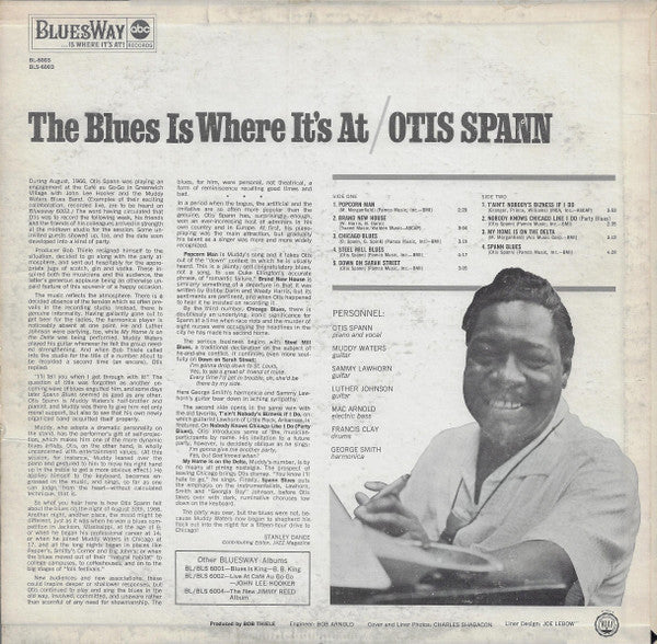 Otis Spann – The Blues Is Where It's At (VG/VG+) – LP, US 1967 - Image 2
