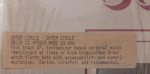 Outer Circle – Outer Circle (VG+/VG+) – 12", US 1982 - Image 5