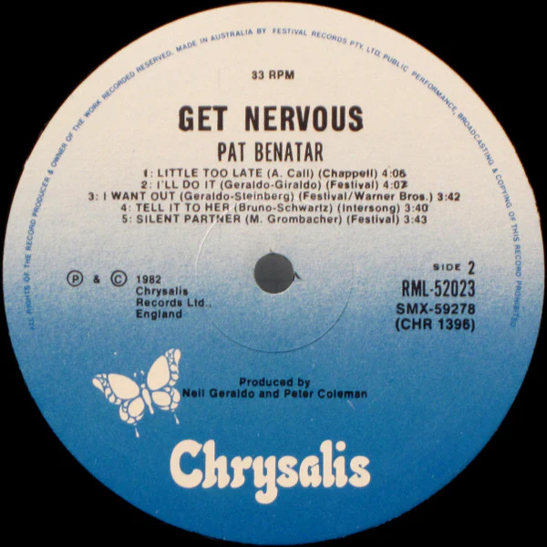 Pat Benatar – Get Nervous (VG+/VG+) – LP, AU 1982 - Image 5