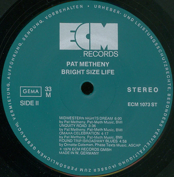 Pat Metheny – Bright Size Life (VG+/VG) – LP, DE 1976 - Image 4