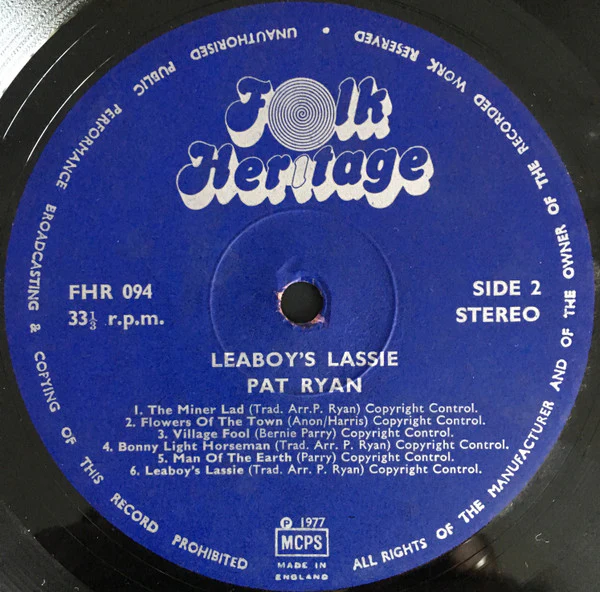 Pat Ryan – Leaboy's Lassie (NM/VG+) – LP, UK 1977 - Image 4
