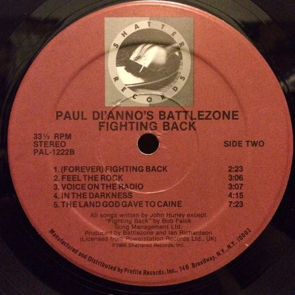 Paul Di'anno's Battlezone – Fighting Back (VG+/VG+) – LP, US 1986 - Image 4