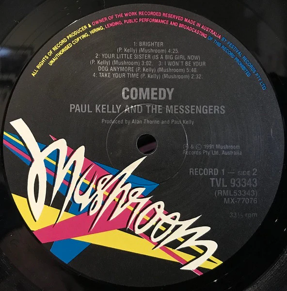 Paul Kelly And The Messengers – Comedy (VG+/VG) – 2xLP, AU 1991 - Image 4