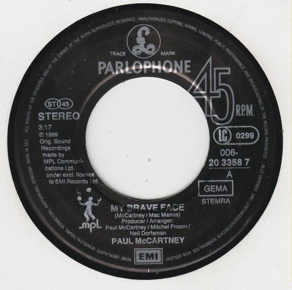 Paul McCartney – My Brave Face (VG+/VG+) – 7", EU 1989 - Image 3