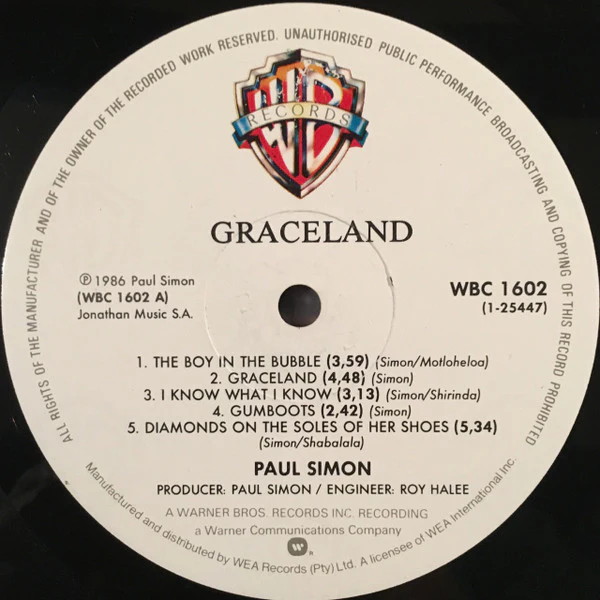 Paul Simon – Graceland (VG/VG+) – LP, ZA 1986 - Image 3