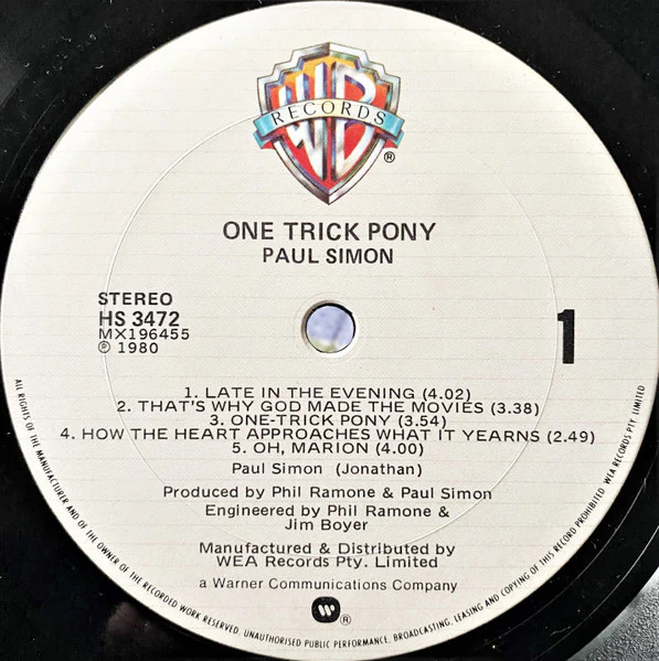Paul Simon – One-Trick Pony (VG+/VG+) – LP, AU 1980 - Image 7