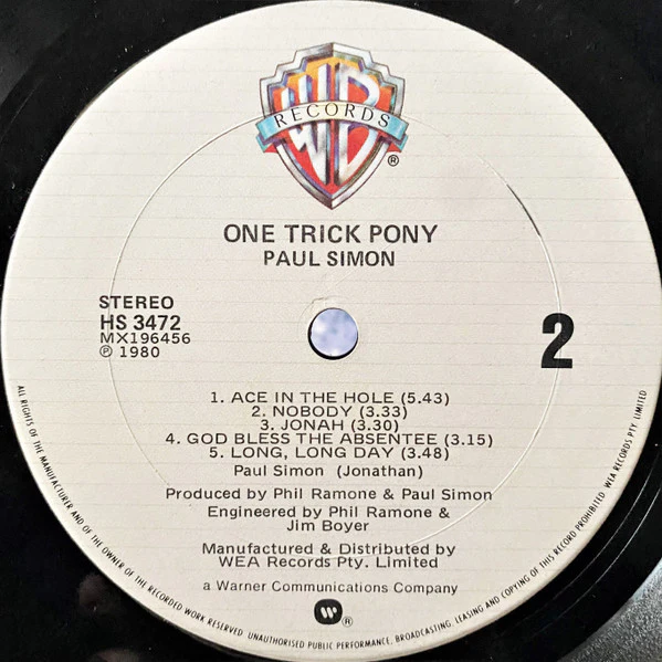 Paul Simon – One-Trick Pony (VG+/VG+) – LP, AU 1980 - Image 8