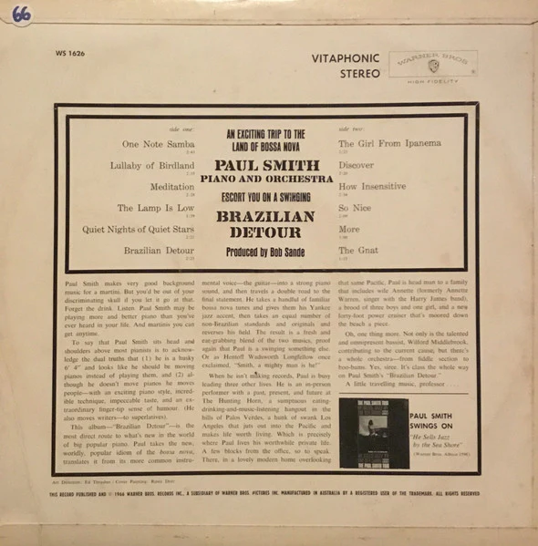 Paul Smith – Brazilian Detour (E/E) – LP, AU 1966 - Image 2