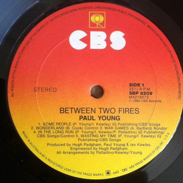 Paul Young – Between Two Fires (E/VG+) – LP, AU 1986 - Image 3