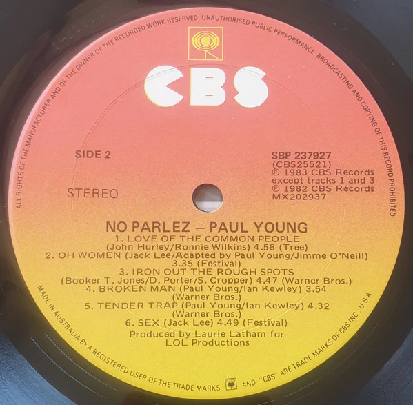 Paul Young – No Parlez (VG/VG+) – LP, AU 1983 - Image 4