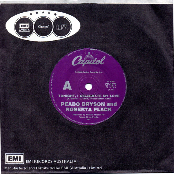 Peabo Bryson, Roberta Flack – Tonight I Celebrate My Love (VG+/Generic) – 7", AU 1983 - Image 3