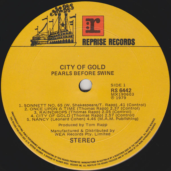 Tom Rapp, Pearls Before Swine – City Of Gold (VG+/VG+) – LP, AU 1979 - Image 2