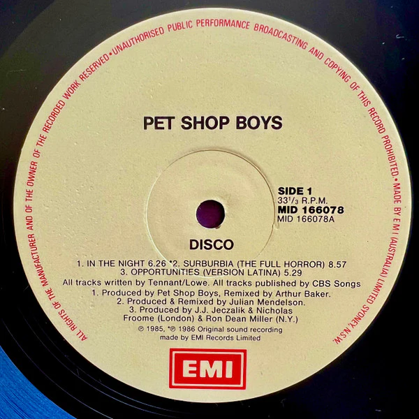 Pet Shop Boys – Disco (VG/VG+) – LP, AU 1986 - Image 3