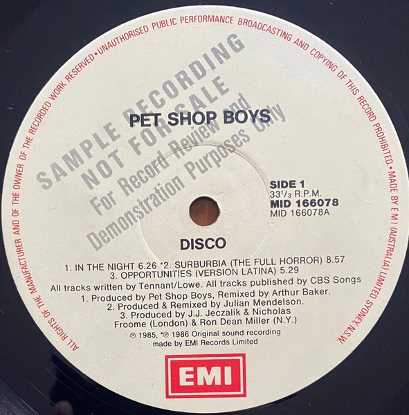Pet Shop Boys – Disco (VG/VG+) – LP, AU 1986 - Image 6