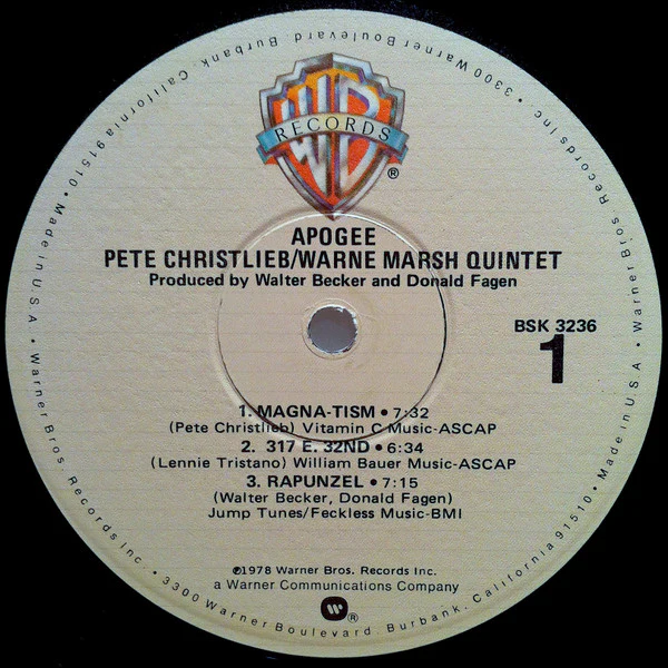 Pete Christlieb / Warne Marsh Quintet – Apogee (VG+/VG+) – LP, US 1978 - Image 3