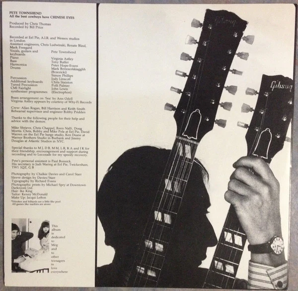 Pete Townshend – All The Best Cowboys Have Chinese Eyes (VG/VG) – LP, AU 1982 - Image 8