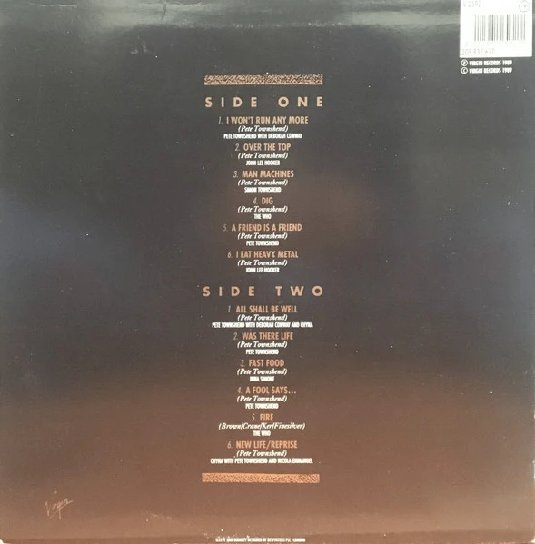 Pete Townshend – The Iron Man (The Musical By Pete Townshend) (E/VG+) – LP, AU 1989 - Image 2