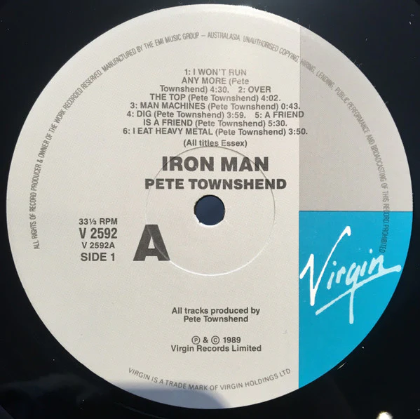 Pete Townshend – The Iron Man (The Musical By Pete Townshend) (E/VG+) – LP, AU 1989 - Image 3