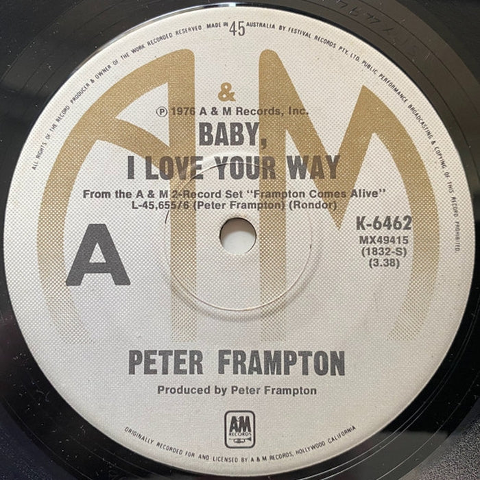 Peter Frampton – Baby, I Love Your Way (NM/Generic) – 7", AU 1976