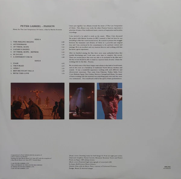 Peter Gabriel – Passion (VG+/VG+) – 2xLP, US 2022 - Image 4