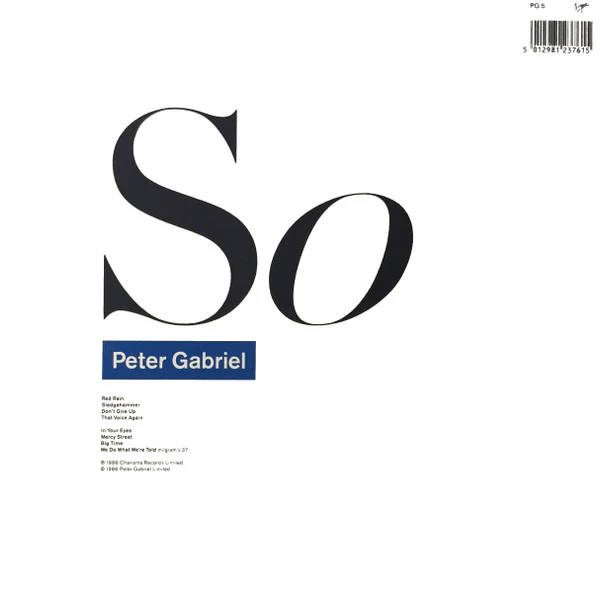 Peter Gabriel – So (VG/VG+) – LP, AU 1986 - Image 2