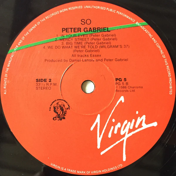 Peter Gabriel – So (VG/VG+) – LP, AU 1986 - Image 4