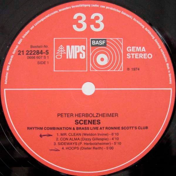 Peter Herbolzheimer, Peter Herbolzheimer Rhythm Combination & Brass – Scenes (Live At Ronnie Scott's Club) (VG+/VG+) – LP, DE 1974 - Image 3