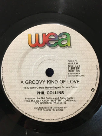 Phil Collins – A Groovy Kind Of Love (VG+/Generic) – 7", AU 1988