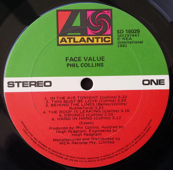 Phil Collins – Face Value (VG+/VG+) – LP, AU - Image 5