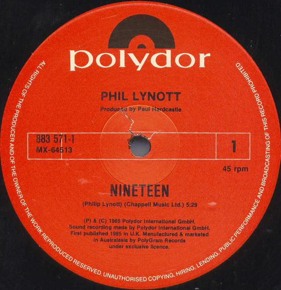 Phil Lynott – Nineteen (NM/E) – 12", AU 1985 - Image 3