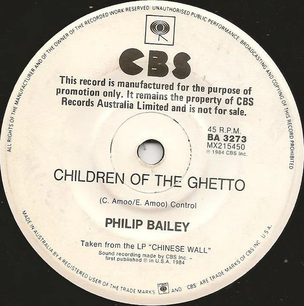 Philip Bailey β Walking On The Chinese Wall (VG+/VG+) β 7", AU 1984 - Image 2