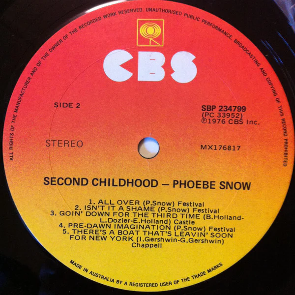 Phoebe Snow – Second Childhood (VG+/VG+) – LP, AU 1976 - Image 4