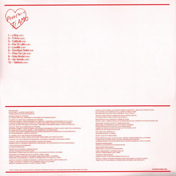 Phoenix – Ti Amo (VG+/VG+) – LP, US 2017 - Image 7